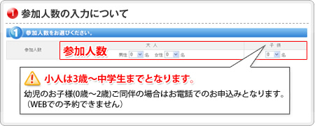 参加人数の入力について