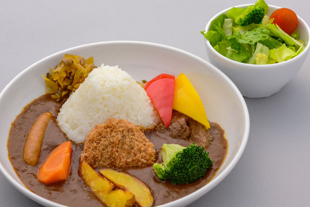 富士山カレー サラダ付