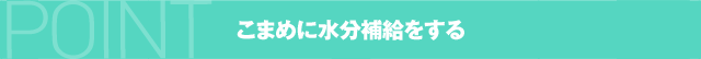 こまめに水分補給をする