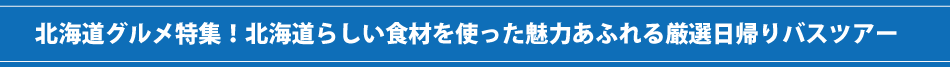 北海道の食材を活かしたグルメバスツアー特集
