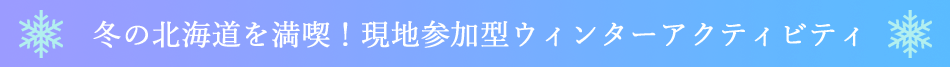 冬の北海道を満喫！現地参加型ウィンターアクティビティ