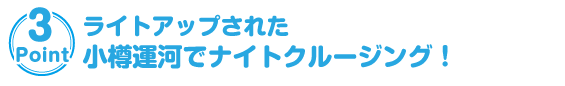 ライトアップされた小樽運河でナイトクルージング