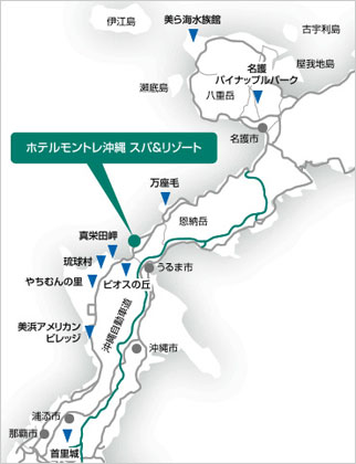 ホテルモントレ沖縄スパ＆リゾート　周辺マップ